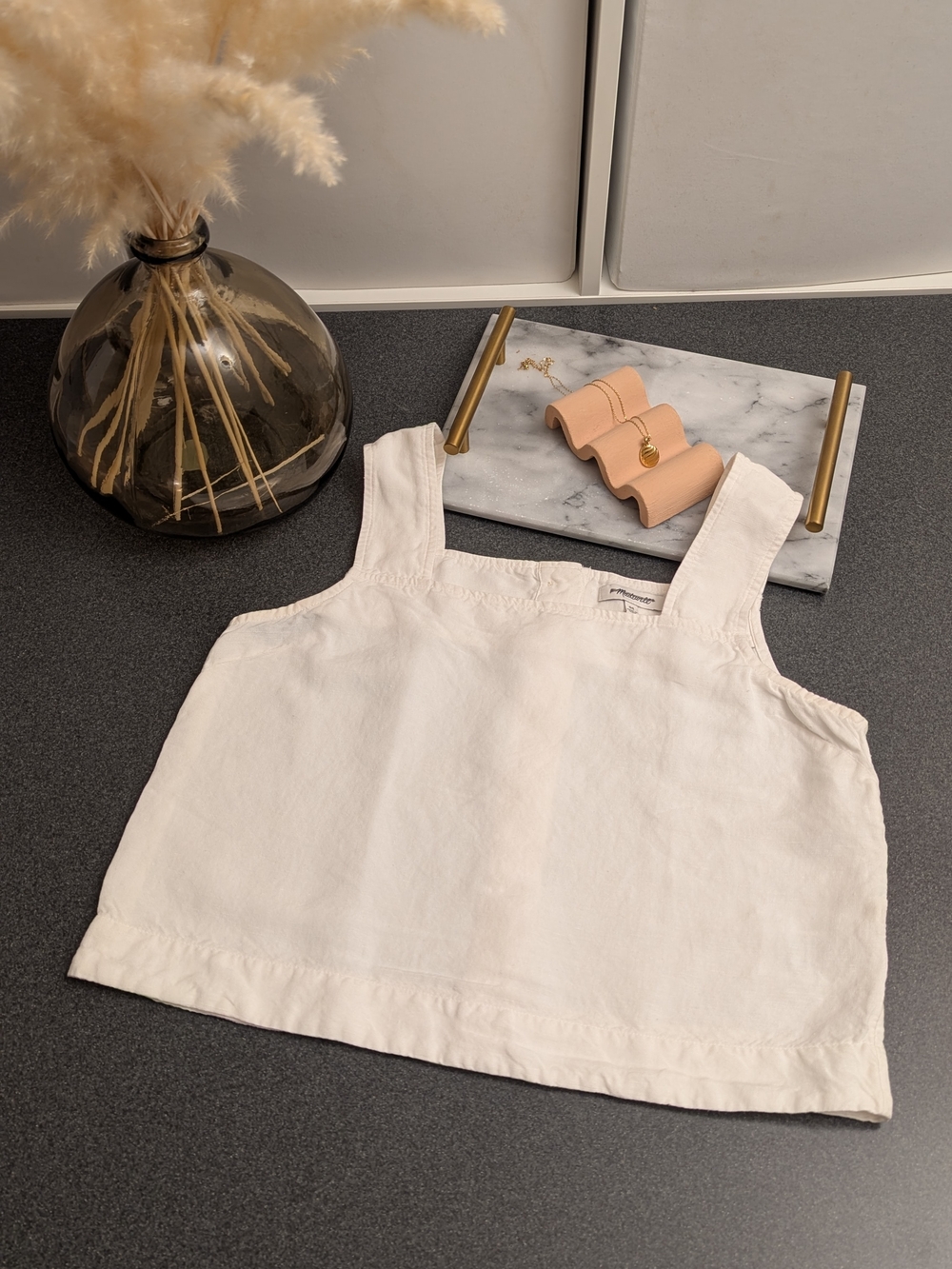 Madewell Sunside Cream Square-Neck Tank Top 00